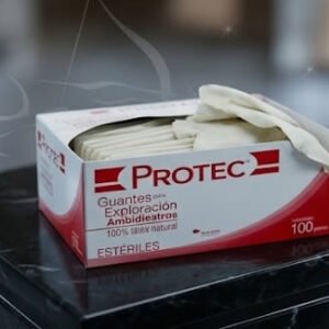 Guantes de latex para exploración PROTEC no estériles ambidiestros 100 piezas