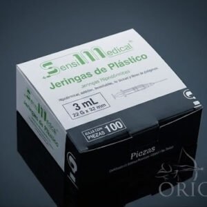 Jeringa desechable 3 ml negra con aguja 100 piezas