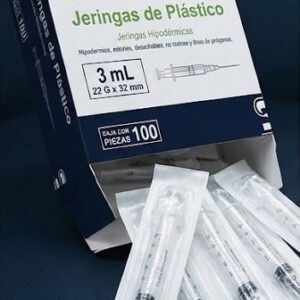 Jeringa desechable de plástico SENSI MEDICAL 3 ml con aguja 100 piezas